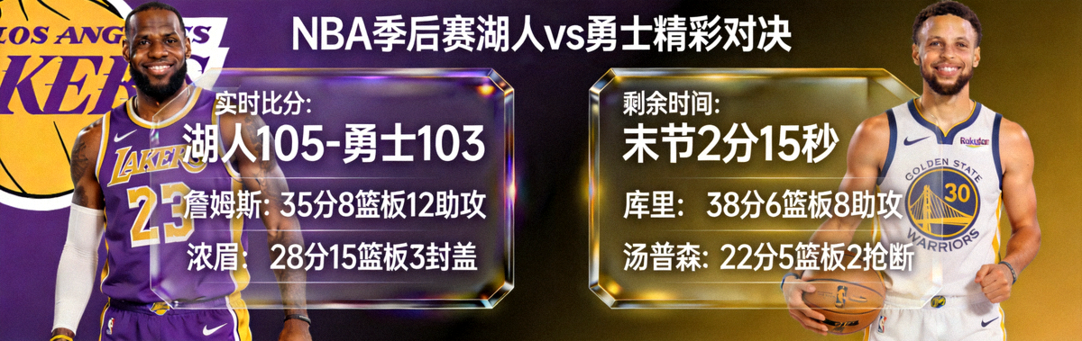 NBA季后赛湖人vs勇士精彩对决实时比分与球员数据